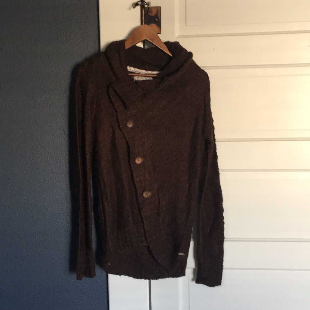 Cozy long brown sweater.